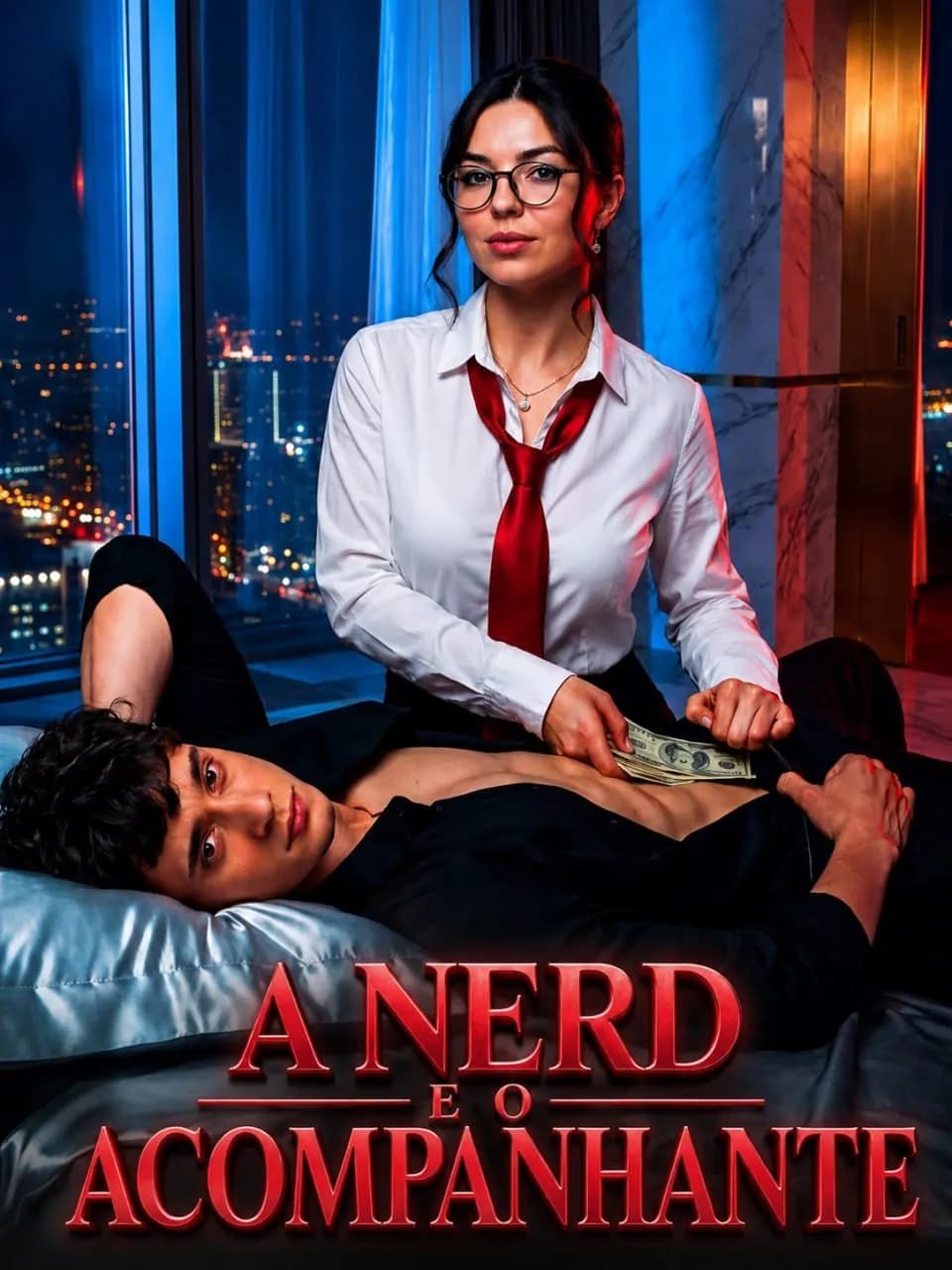 Capa da novela A Nerd e o Acompanhante