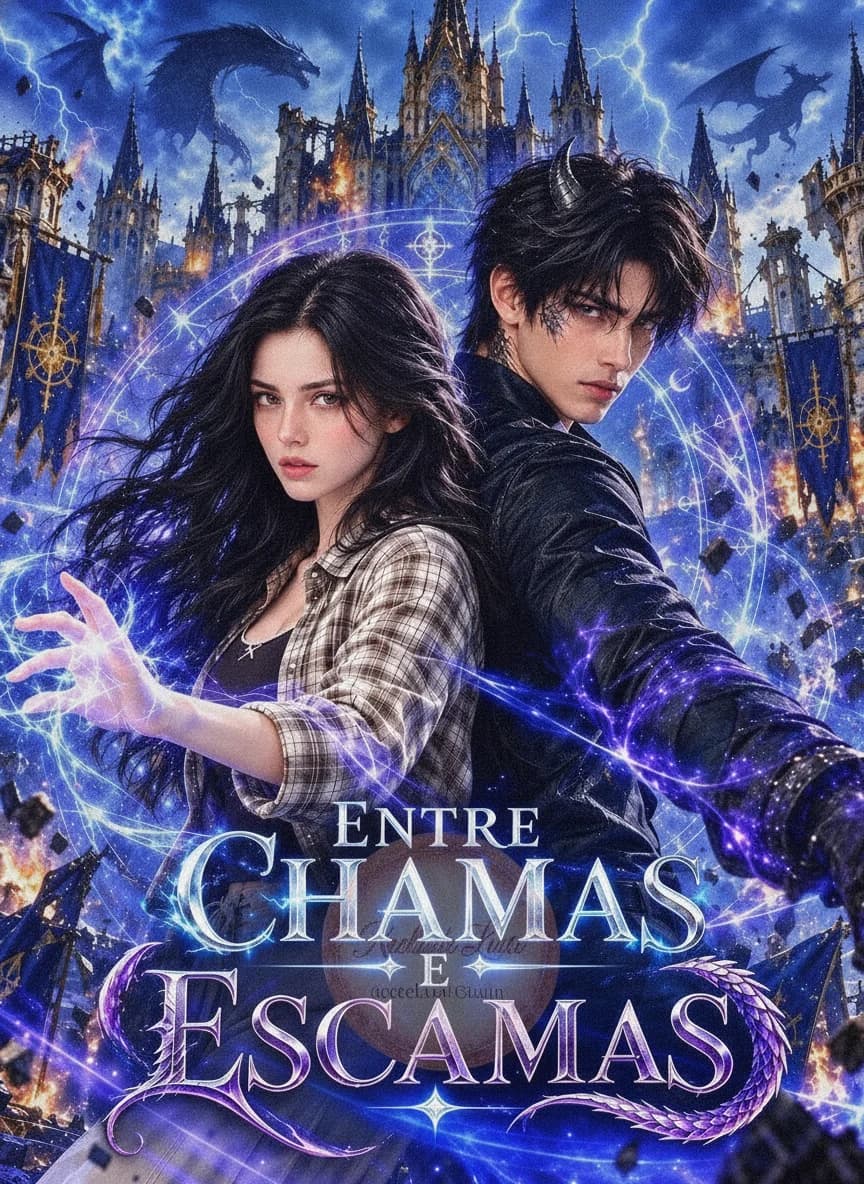 Capa da novela Entre Chamas e Escamas